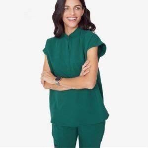 Womens Figs Hunter Green Scrub Set Large